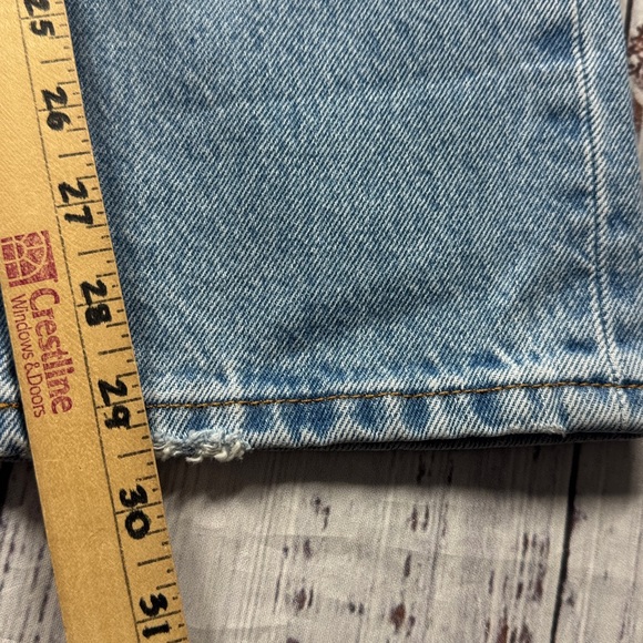 LEVI'S 501 JEANS BUTTON FLY RIPPED DENIM WOMEN'S SIZE 28 100% COTTON BOHO - Picture 14 of 16